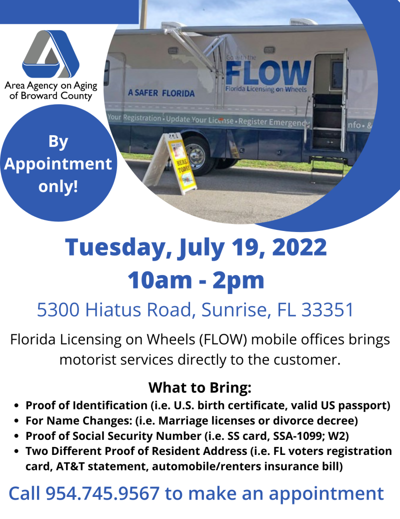 Area Agency on Aging Broward County Florida Licensing on Wheels (FLOW